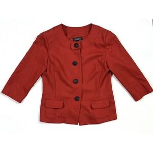 Perceptions Jacket Women's 12 Blood Orange Button Blazer New York